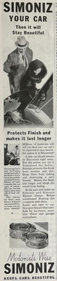 #ad Simoniz Car Wax amp; Cleaner Vintage Print Ad 1934 Woman Looking At Car u Original $13.99