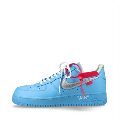 NIKE × OFF-WHITE AIR FORCE 1 LOW  07 Leather Sneakers 27.5cm Men's Blue CI1173-4