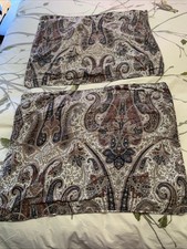 2 Ralph Lauren HTF Vintage Paisley Pillowsham Set Black Rust Ivory Brown Std