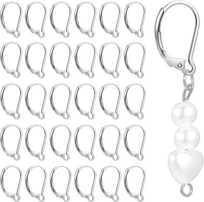 30 Pcs Leverback Earring Hooks Stainless Steel Earring Hooks Lever Back Earrings