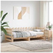 Tagesbett ausziehbar massiv Kiefernholz natur 2x 80x200cm benötigt 2 Matratzen Sofa Gast