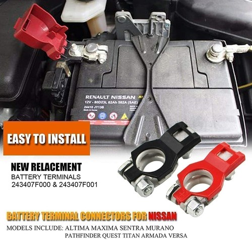 Positive Negative Battery Terminal Set For Nissan / Altima 243407F000 6 - Picture 5 of 13