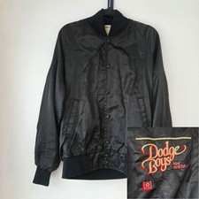 Vintage Dodge Black Bomber Jacket Dodge Boys Snap Down Lightweight Mens L Vintage Dodge Black Bomber Jacket Dodge Boys Snap Down Lightweight Mens L
