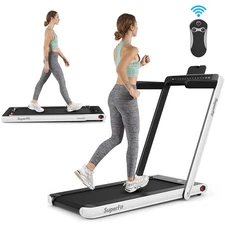 SuperFit 2.25HP Folding Jogging Machine Treadmill W/ Speaker   White