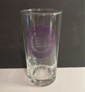 Northwestern Wildcats Clear Glass Tumbler w/ Purple Northwestern University Seal