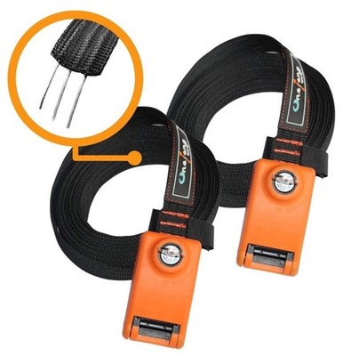 Lockable Tie Down Strap with 3 Stainless Steel Cables 'No Scratch' Silicone