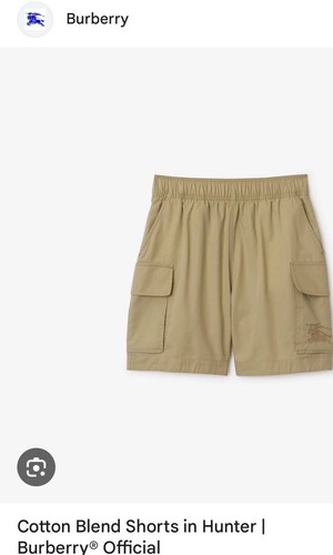 Burberry Cotton Cargo Shorts with Logo Knight Embroidery On Pocket NWT Sz 3y - Picture 10 of 11