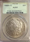 1889-CC OGH PCGS AU50 PQ Morgan Silver Dollar