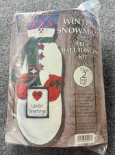 Design Works Christmas Felt Wall Hanging Kit Winter Snowman Sequins 5153