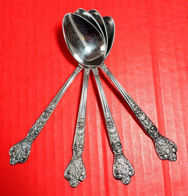 Set of 4 Versailles by MSI Stainless 6 3/8'' Teaspoons