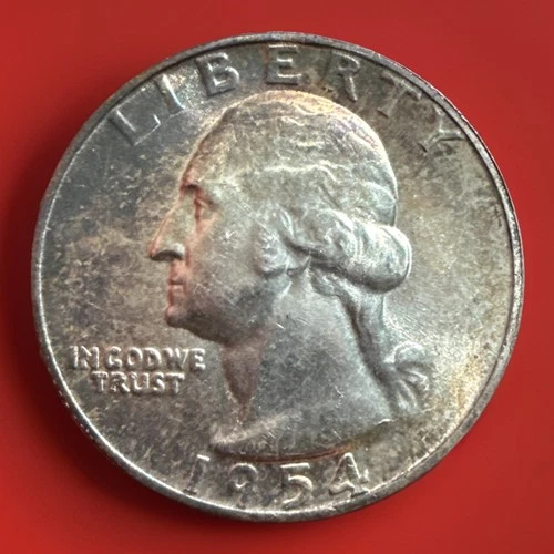 1954-P Washington Quarter * Gem BU++ (album toned) * 956