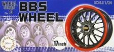 Juego de ruedas y neumáticos modelo coche deportivo Fujimi W-13 escala 1/24 BBS 17" pulgadas