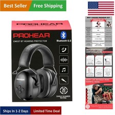 037 Bluetooth 6.0 Hearing Protection Headphones - 30dB Noise Reduction, 120H ...