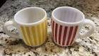 Vintage Hazel Atlas Milk Glass Coffee Mug Cups Set of 2