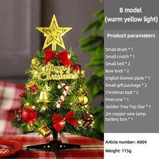 Desktop Mini Small Christmas Tree With LED Lights Table Top Xmas Tree Decor NEW