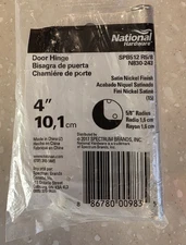 National Hardware Door hinge 4" 5/8" Radius Satin Nickel Finish N830-243 NEW