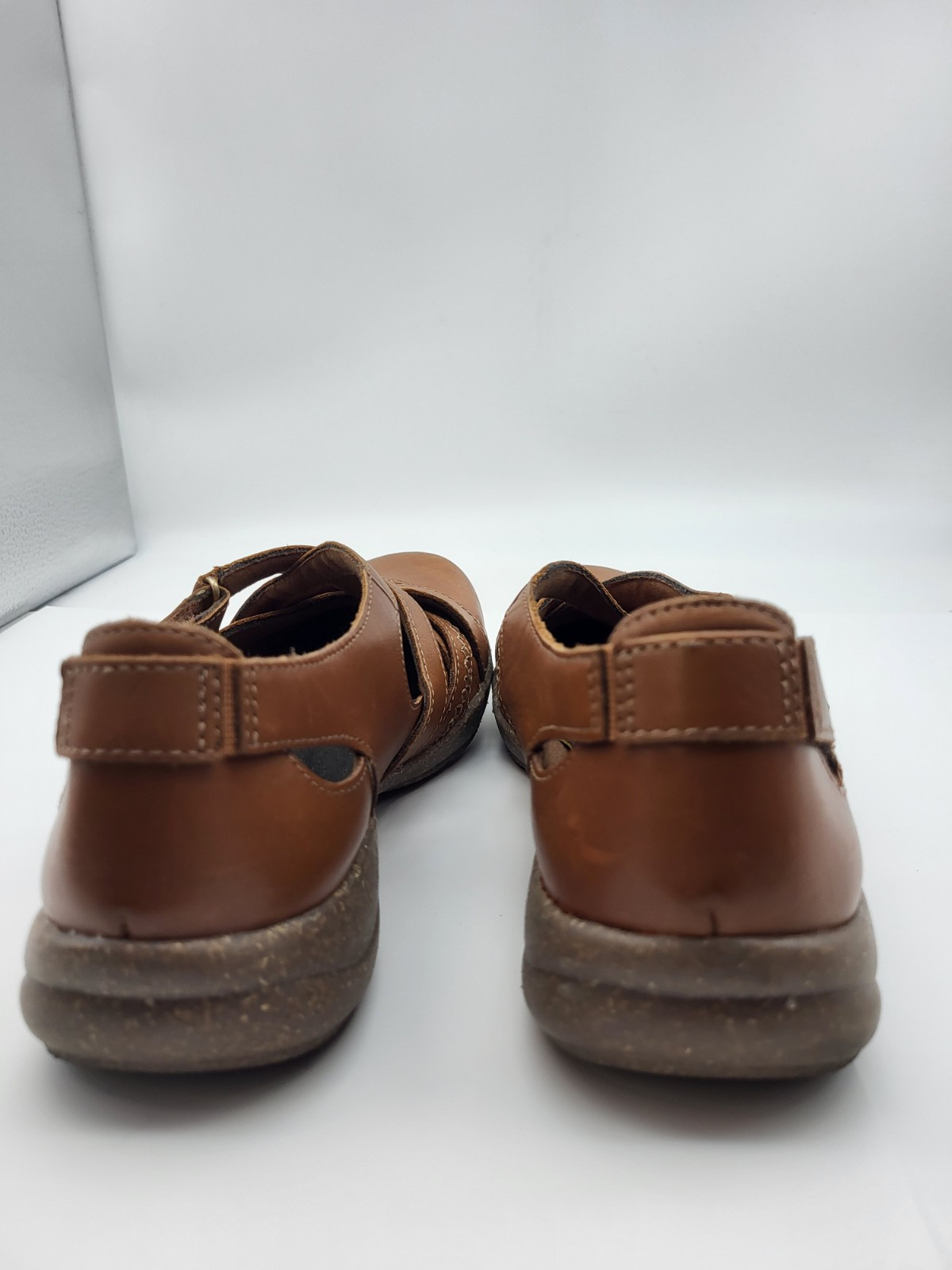 SAOLA Scarpe Clarks Mary Jane taglia 8 marroni Roseville passo comode pelle suola gomma preppy