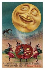 Halloween, You Would Laugh Too Vintage Reproduction Postcard
