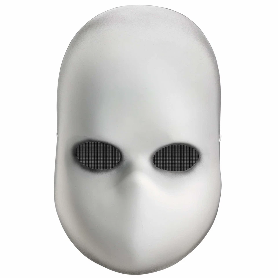 Blank Black Eyes Doll Ghost Horror Halloween Womens Mens Costume Mask - Image 2 of 2