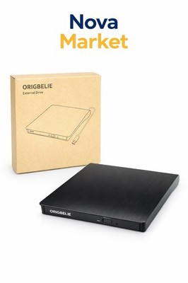 ORIGBELIE External CD/DVD Optical Drive Black