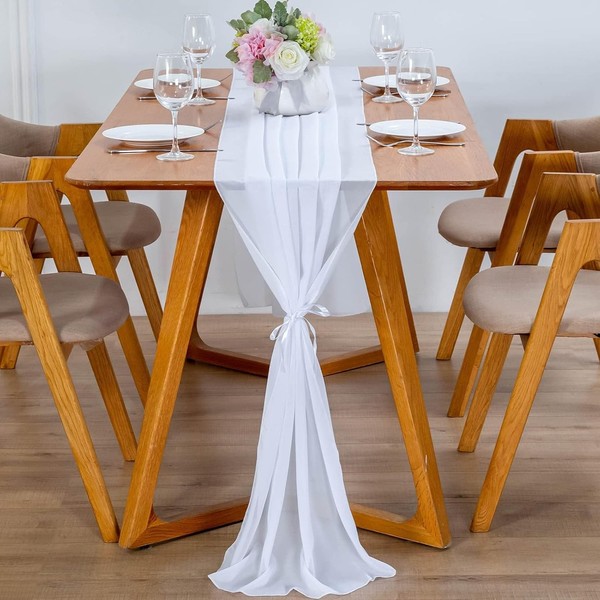 Modern Chiffon TischläUfer, 70X600 Cm Abwaschbar Tischdecke, Hochzeit-image