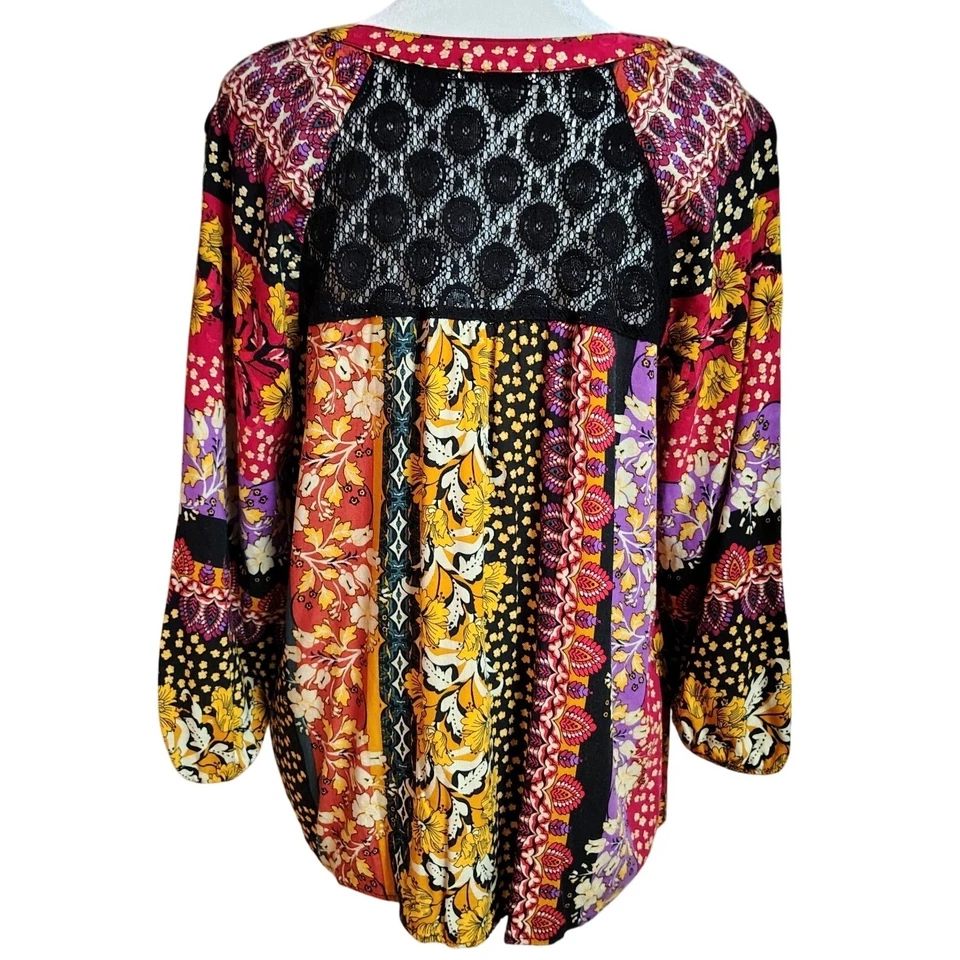 Top para mujer Figueroa & Flower pequeño grande multicolor floral boho artístico hippie Foto 2 de 4