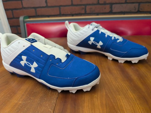Under Armour Men's Blue White Leadoff Low Baseball Cleats Shoes Size 14 NEW READ - Picture 7 of 16
