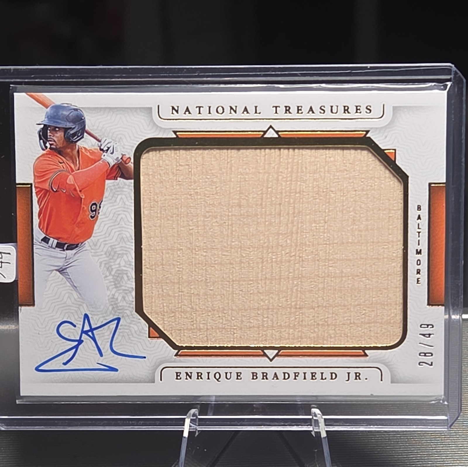Panini 2024 Natl Treasures Enrique Bradfield Jr Auto Jumbo Bat Relic /49 🔥