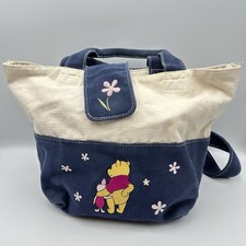 Winnie The Pooh Canvas Bag Unlined Disney Store Backpack Straps Piglet Preowned