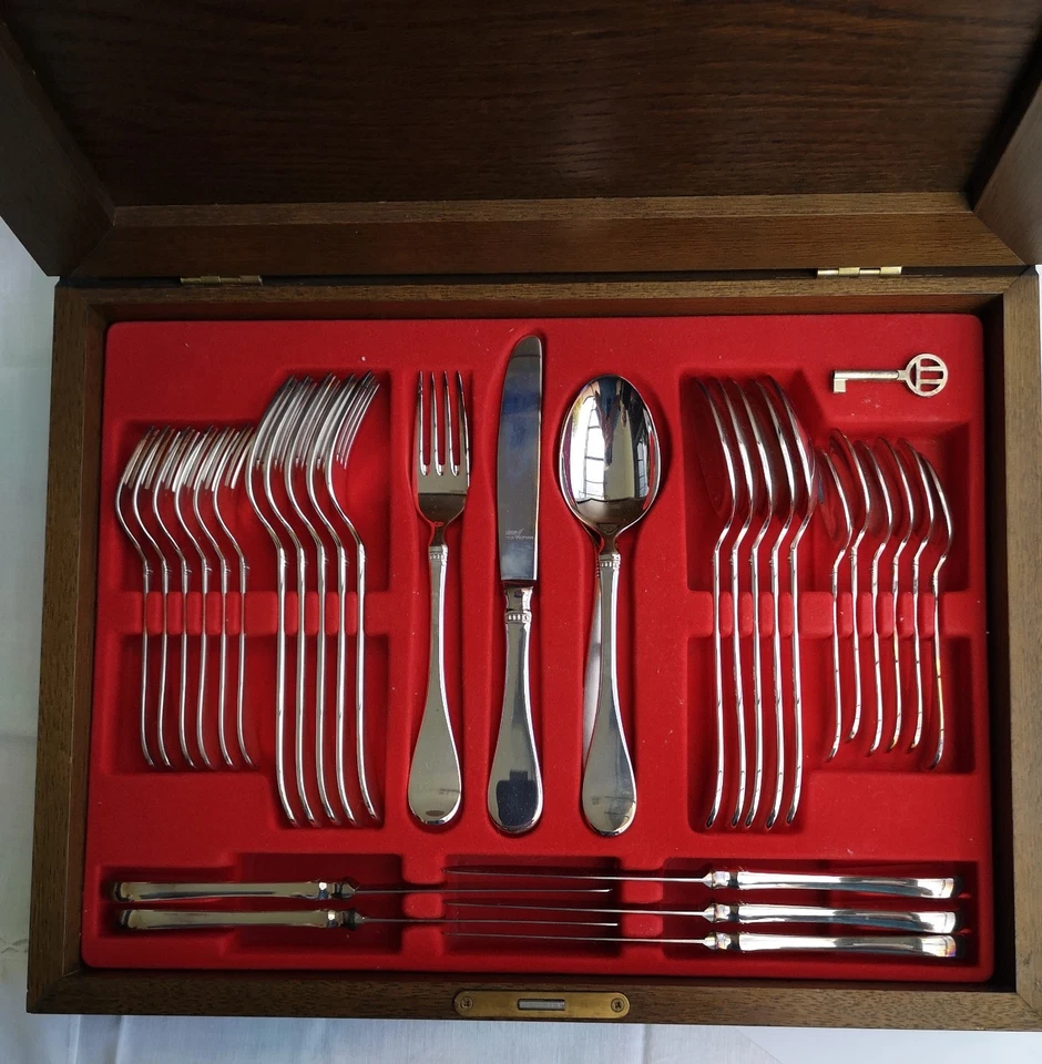 BSF Besteck RIALTO 90 versilbert, Besteckset 30tlg in Eichenholzkassette - Bild 2 von 4