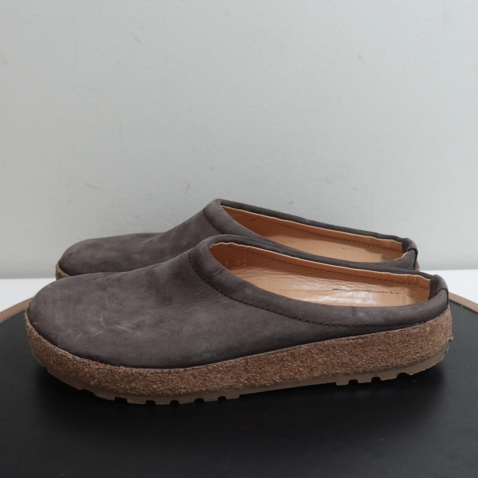 SAOLA Scarpe Haflinger donna taglia 9 zoccoli scamosciati grigi slip on comode suola sughero casual