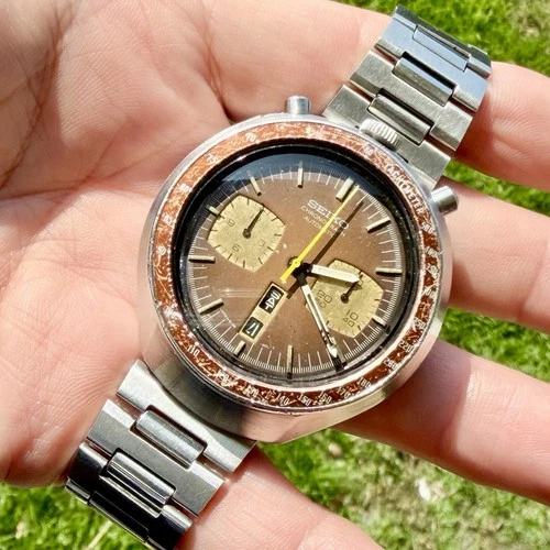 Vintage Seiko 6138-0040 BULLHEAD Automatic Chronograph Watch RUNS! READ!