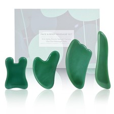 Rena Chris Guasha Massage Tool, 4 Pcs Gua Sha 4 Count Pack of 1 , Green
