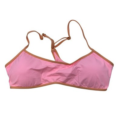 L*Space Women s Pamela Pull Over Bikini Top T-Back Pink/Orange Size XL New