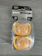 Joovy Airnoogie Orthodontic Pacifiers 6M 2-Pack Silicone Natural Touch Yellow