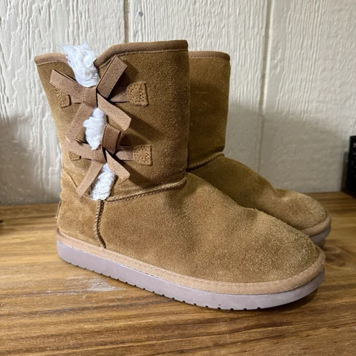 Stivali chukka Koolaburra UGG castagno scamosciato pelliccia di shearling donna 5