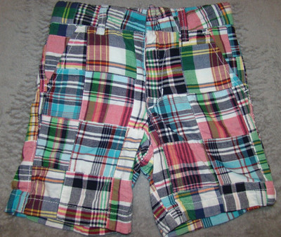 Gap Kids Boys Size 4 Madras Patchwork Plaid Adjustable Waist Shorts