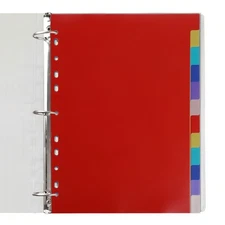 48 Tab Binder Dividers 3 Ring Plastic Binder Dividers with Tabs, Multicolor N...
