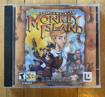 Escape From Monkey Island (PC, 2000) Vintage Computer Video Game LucasArts 2disc