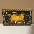 VINTAGE BUTTERFLY BRAND GOLDEN PUMPKIN PORCELAIN SIGN OLNEY & FLOYD ONEIDA CO NY