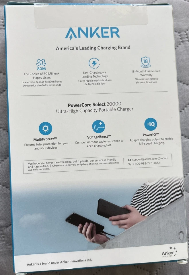 Cargador Portátil USB Doble Anker PowerCore Select 20000mAh Banco de Alimentación Batería Nuevo Foto 4 de 4