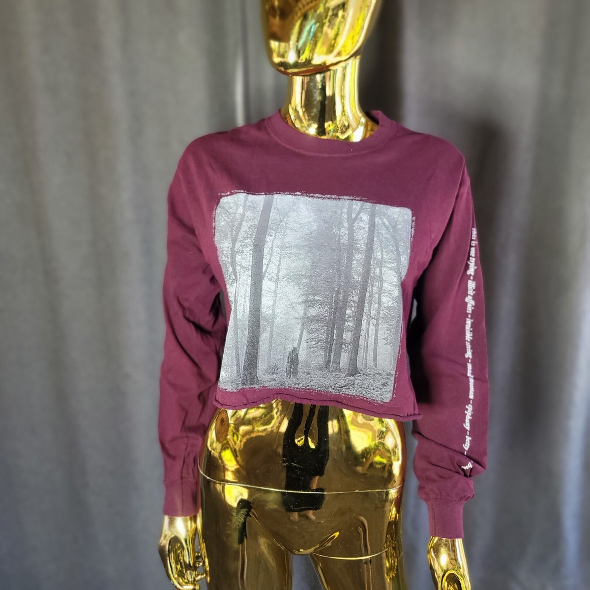 Taylor Swift Folklore Album Crop Top Long Sleeve Shirt