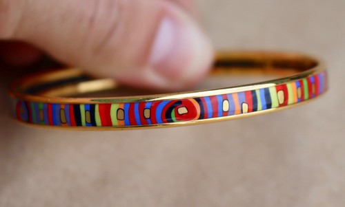 2005 Michaela Frey Wille Hundertwasser Enamel Bangle Bracelet Spiral of Life - Picture 4 of 9