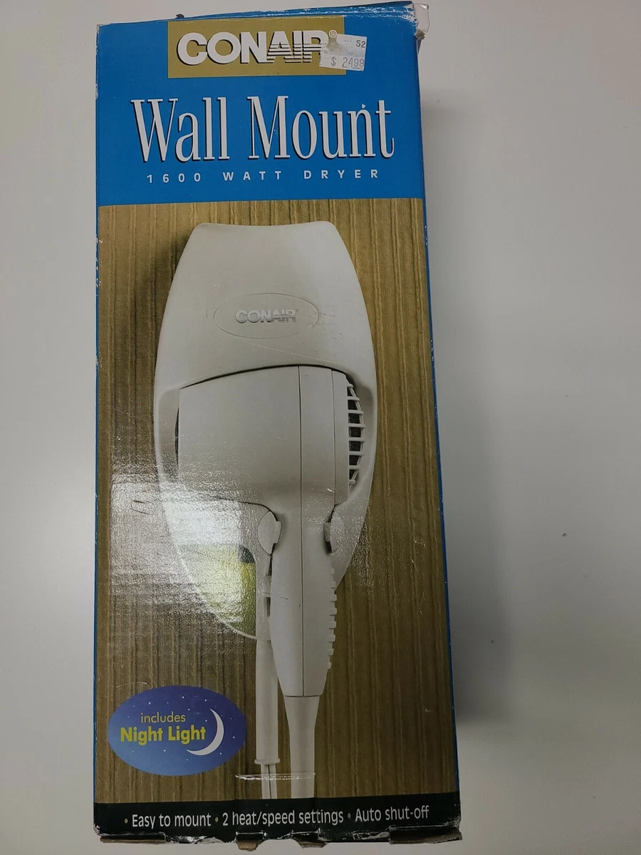 Secador de pelo de montaje en pared Conair 1600 vatios con luz nocturna LED nuevo env o r pido