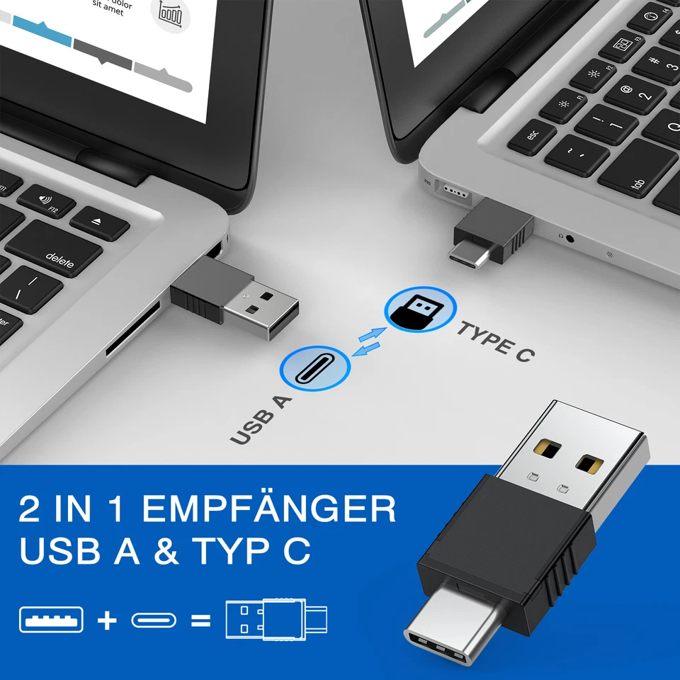 USB C Presenter,Kabellose 2.4 GHz Powerpoint Fernbedienung für Windows/Mac/Linux - Bild 4 von 4