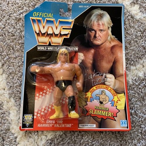 WWF Hasbro MOC GREG THE HAMMER VALENTINE FREE WORL...