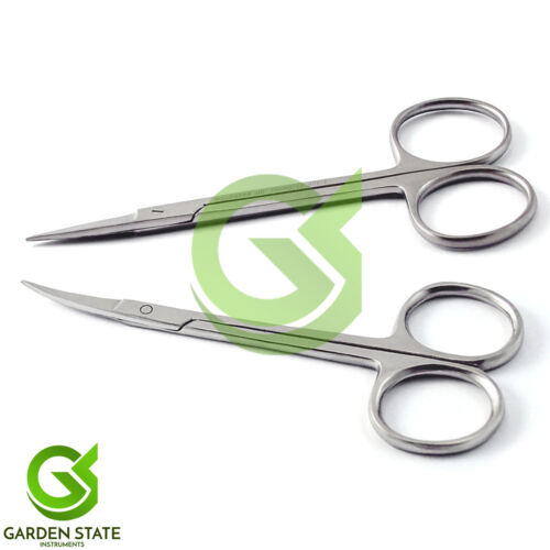 Dental Iris Gummi Schere scharf gerade + gebogene chirurgische Veterinärinstrumente - Bild 4 von 4