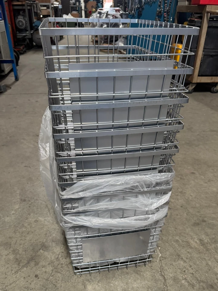 Lote de 9 Cestas de Almacenamiento de Malla de Alambre Metal Acero Organizador Cubo 20 x 13 x 11 Grande Foto 4 de 4