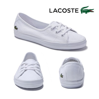 ladies white lacoste trainers