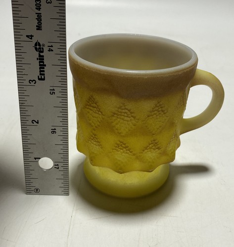 Kimberly Diamond Fire King Anchor Hocking coffee cup mugs Set Of Two - Picture 8 of 9